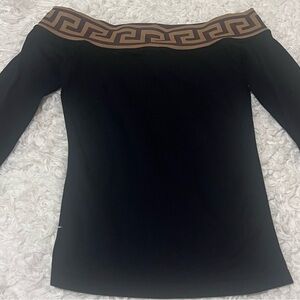 Elegant Black and Brown Top